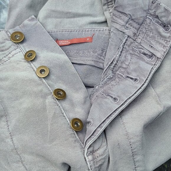 Anthropologie Pilcro Distressed Carpenter Jeans Sz 27 Gray Straight Leg NWOT - Picture 5 of 13